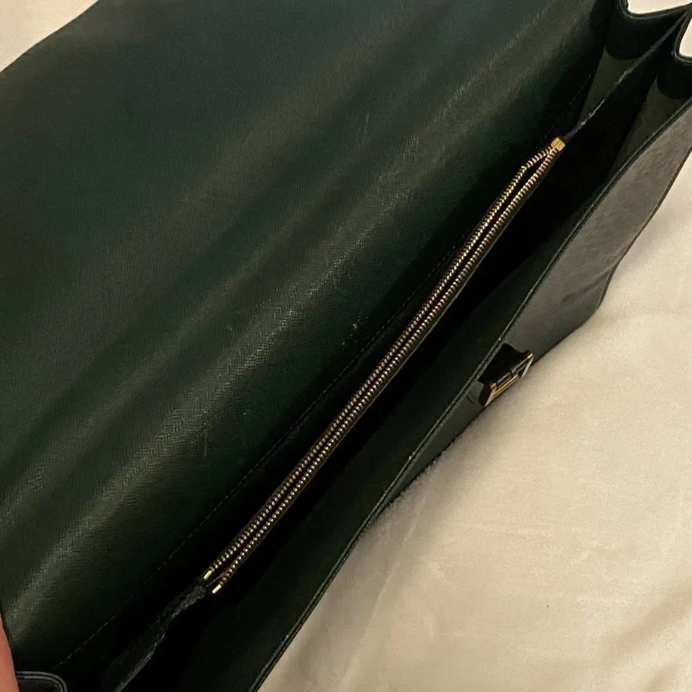 Vintage Louis Vuitton Taiga Tashkent Epicea Green Brief Case **Flaws**